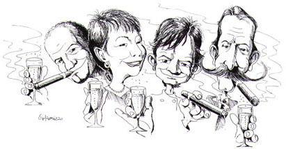 Caricatures des 4 Membres Fondateurs